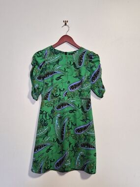 Zara Green Paisley Short Dress
